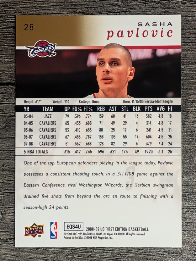 2008-09 Upper Deck First Edition Gold #28 Aleksandar Pavlovic
