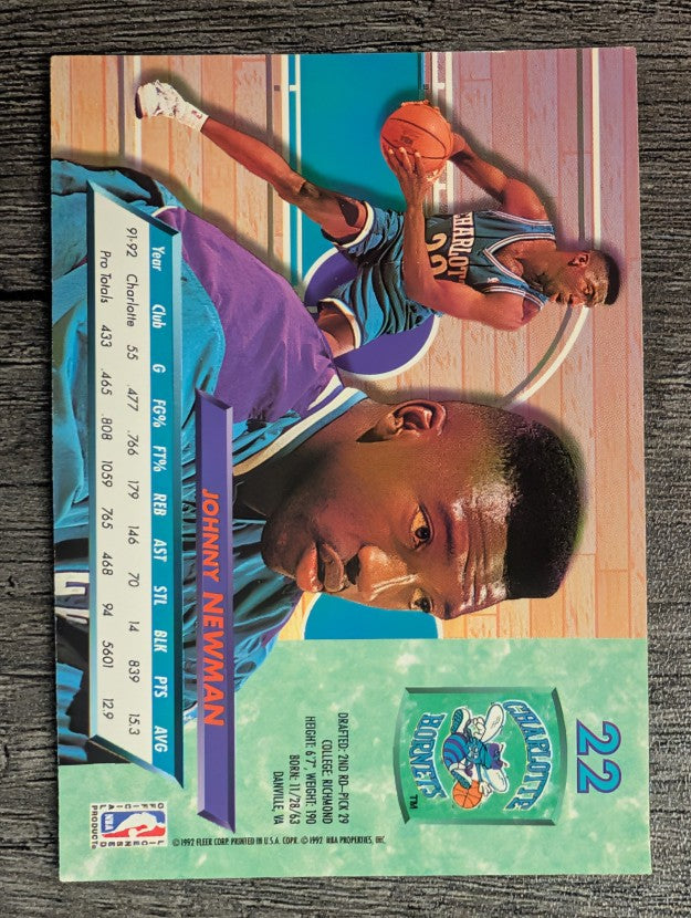1992-93 Ultra #22 Johnny Newman