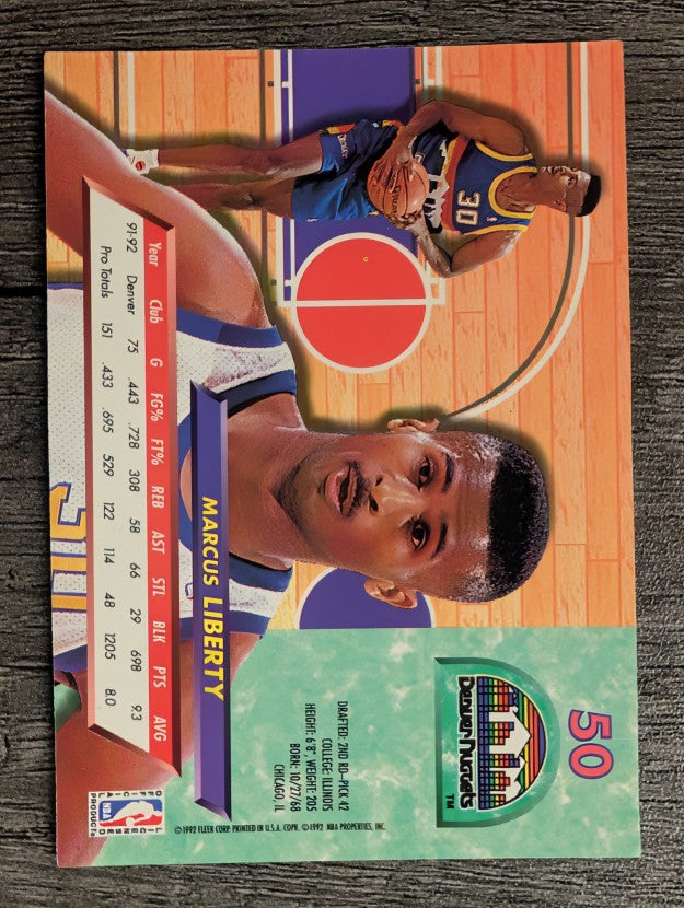 1992-93 Ultra #50 Marcus Liberty