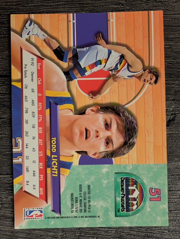 1992-93 Ultra #51 Todd Lichti