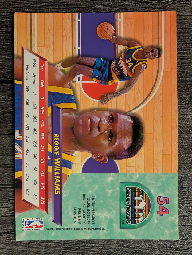 1992-93 Ultra #54 Reggie Williams