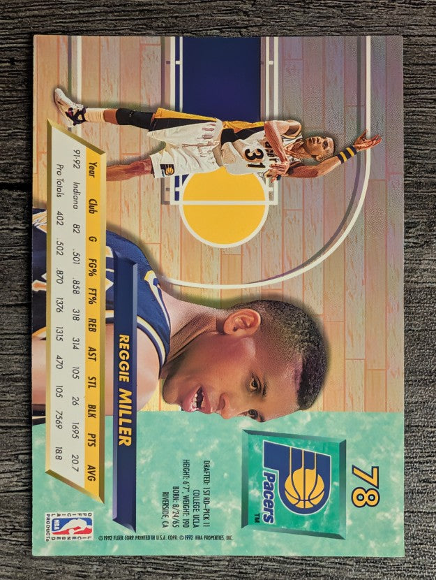 1992-93 Ultra #78 Reggie Miller