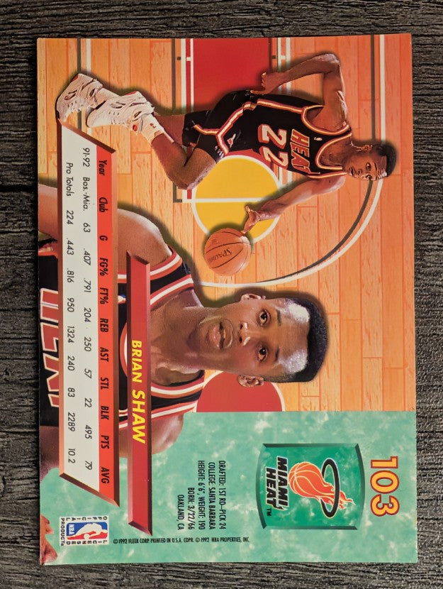 1992-93 Ultra #103 Brian Shaw