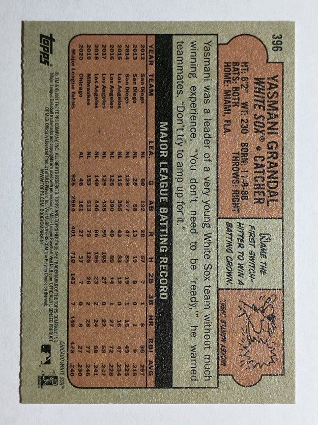 2021 Topps Heritage #396 Yasmani Grandal