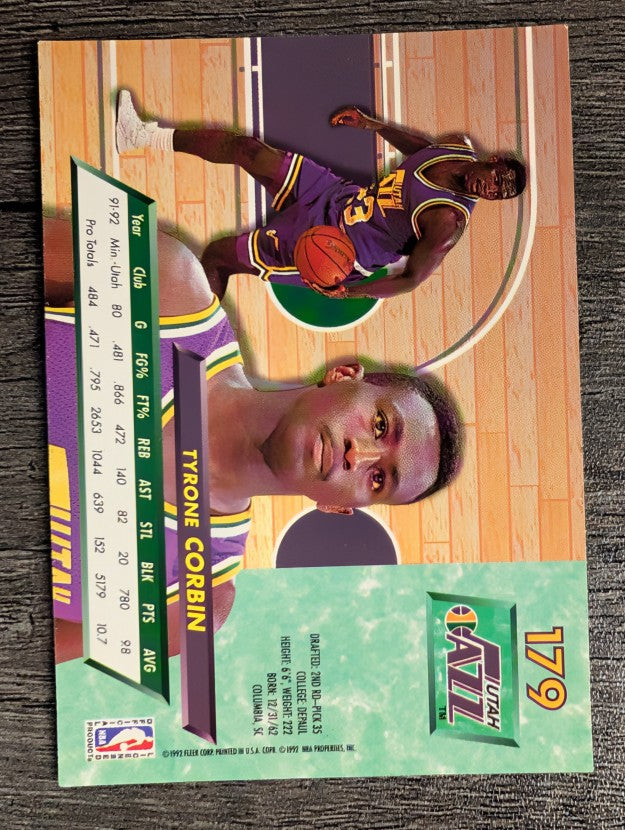 1992-93 Ultra #179 Tyrone Corbin