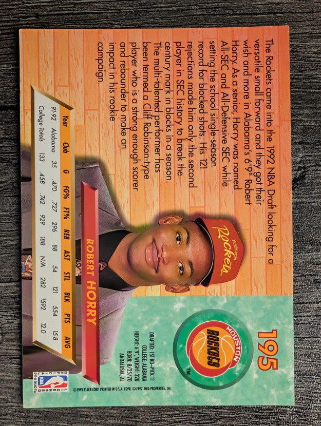 1992-93 Ultra #195 Robert Horry RC