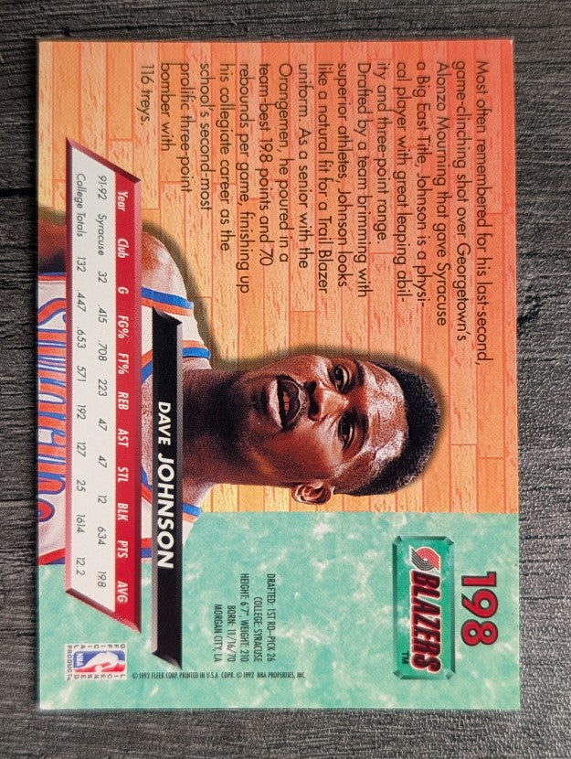 1992-93 Ultra #198 Dave Johnson RC