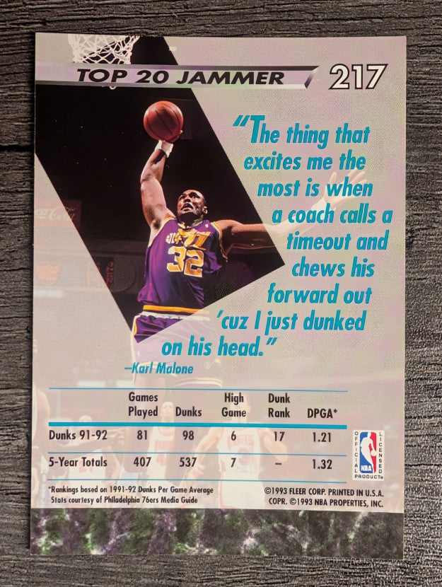 1992-93 Ultra #217 Karl Malone JS