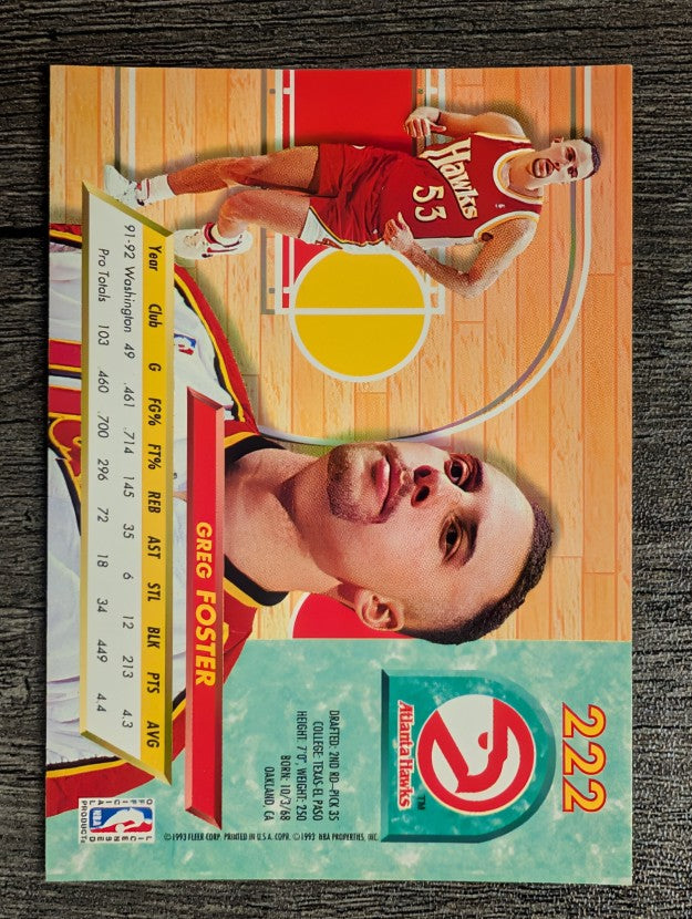1992-93 Ultra #222 Greg Foster