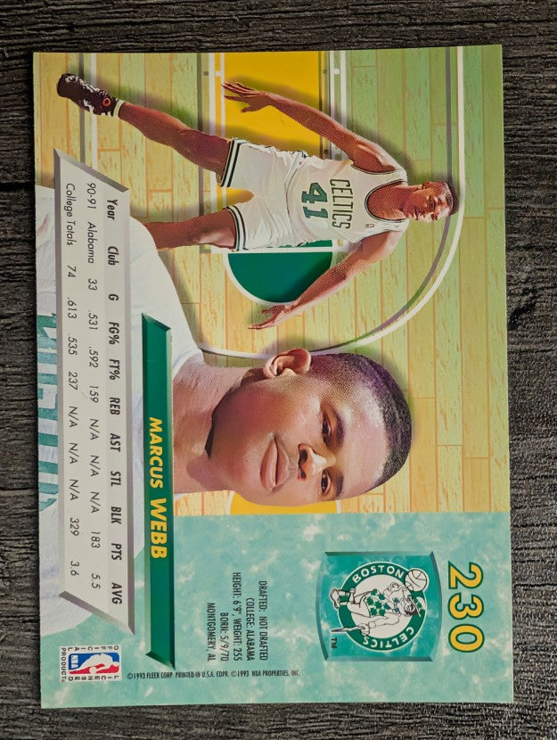 1992-93 Ultra #230 Marcus Webb RC