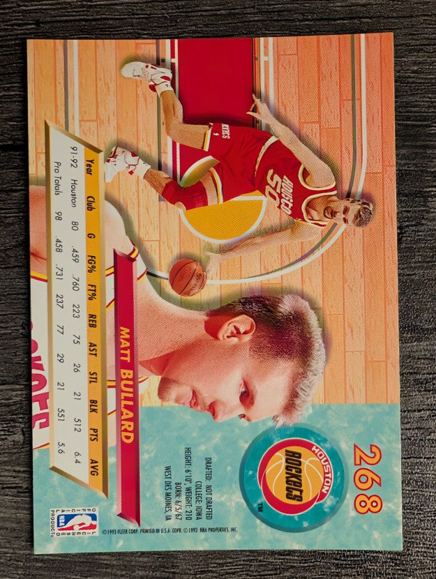 1992-93 Ultra #268 Matt Bullard
