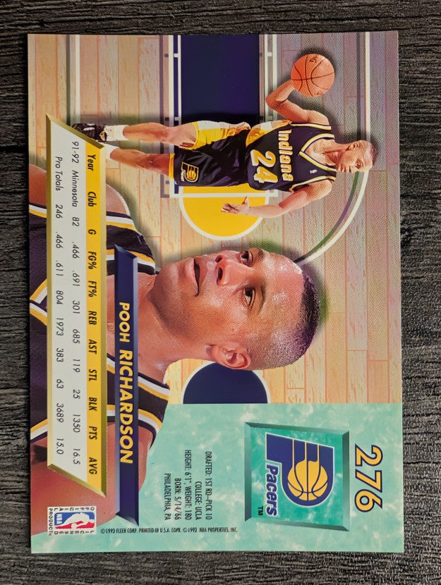 1992-93 Ultra #276 Pooh Richardson