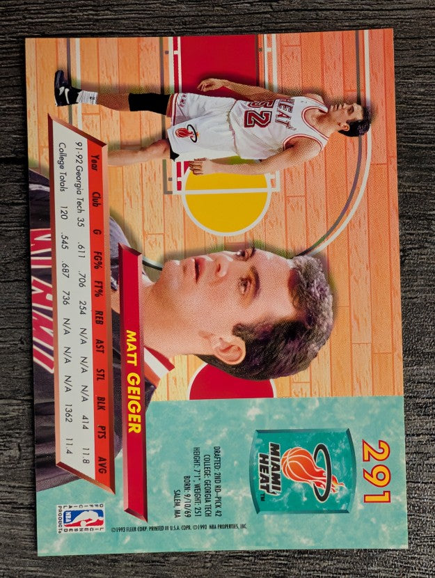 1992-93 Ultra #291 Matt Geiger RC