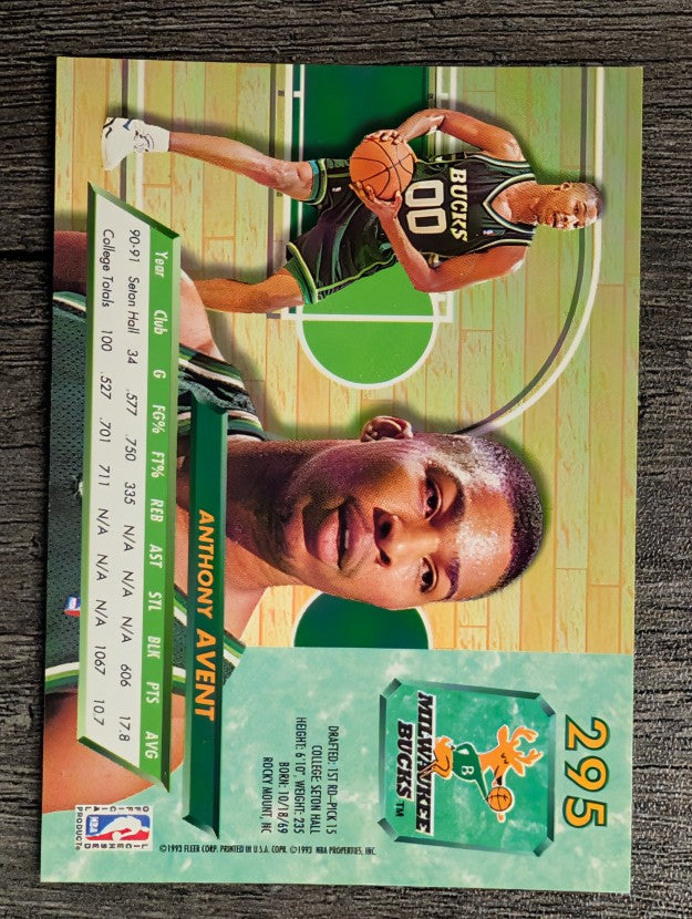 1992-93 Ultra #295 Anthony Avent RC