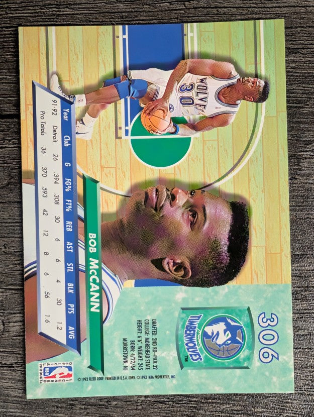 1992-93 Ultra #306 Bob McCann RC