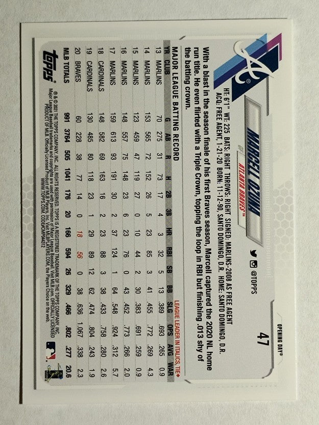 2021 Topps Opening Day #47 Marcell Ozuna