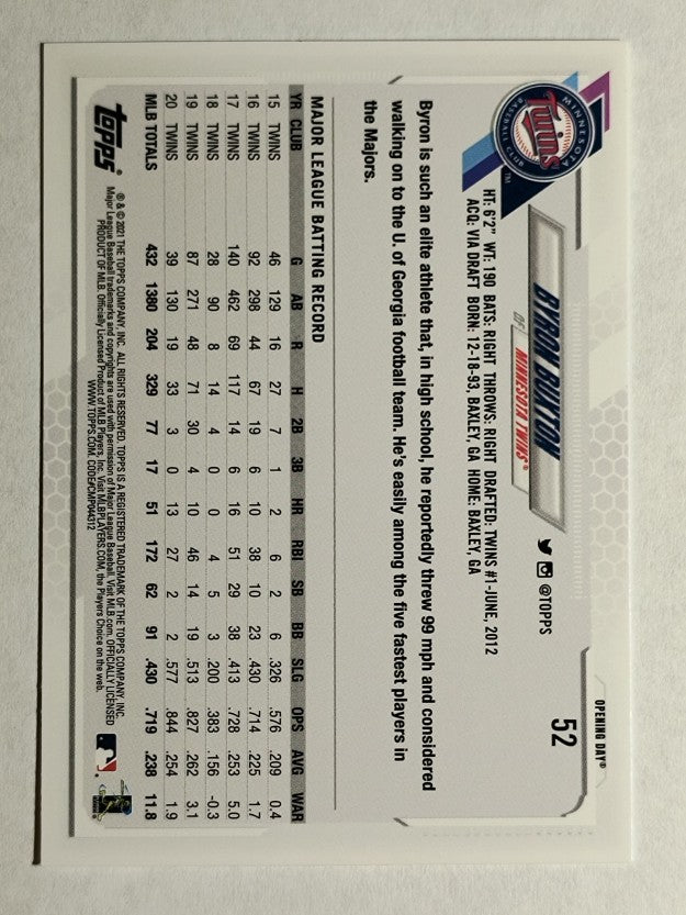 2021 Topps Opening Day #52 Byron Buxton