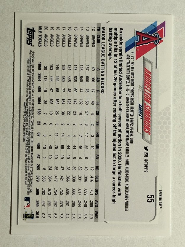 2021 Topps Opening Day #55 Andrelton Simmons