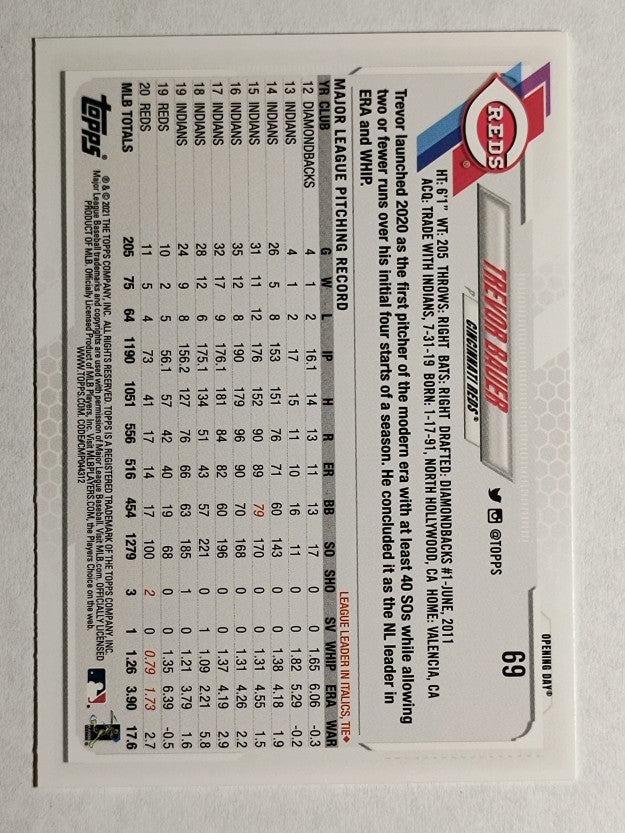 2021 Topps Opening Day #69 Trevor Bauer