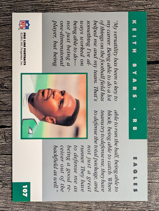 1991 Pro Line Portraits #107 Keith Byars