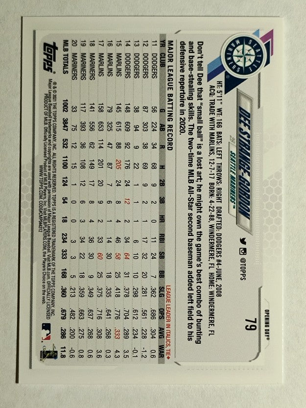 2021 Topps Opening Day #79 Dee Strange-Gordon