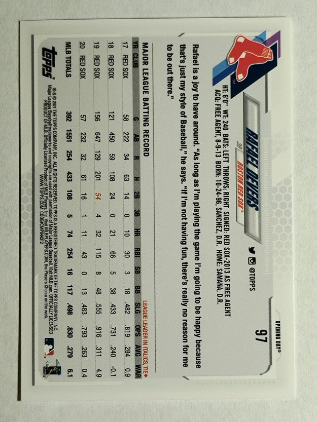 2021 Topps Opening Day #97 Rafael Devers