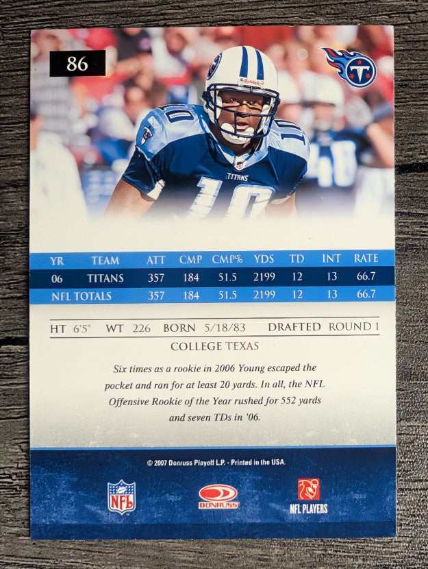 2007 Donruss Gridiron Gear #86 Vince Young