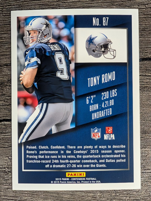 2015 Panini Contenders #87 Tony Romo