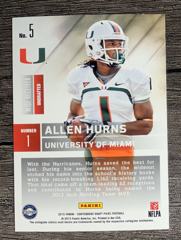 2015 Panini Contenders Draft Picks #5 Allen Hurns