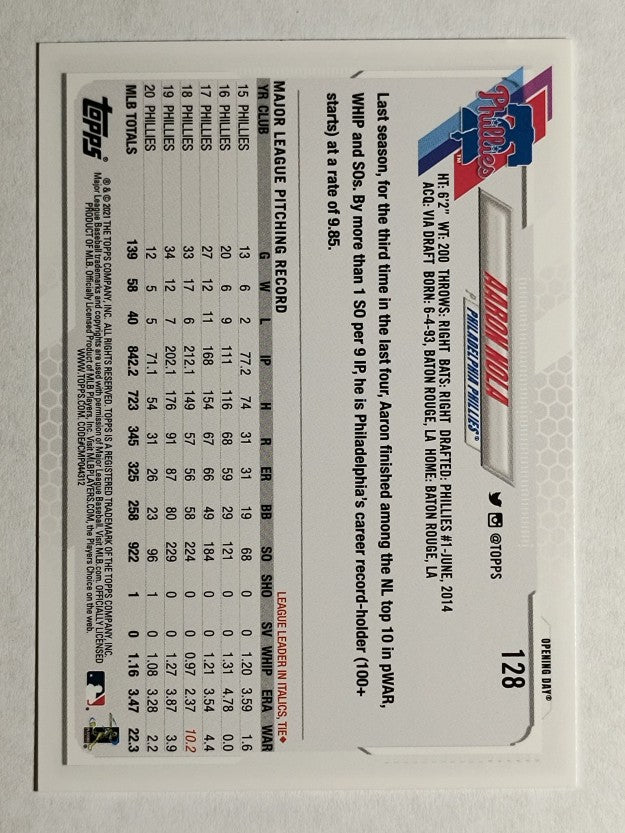 2021 Topps Opening Day #128 Aaron Nola