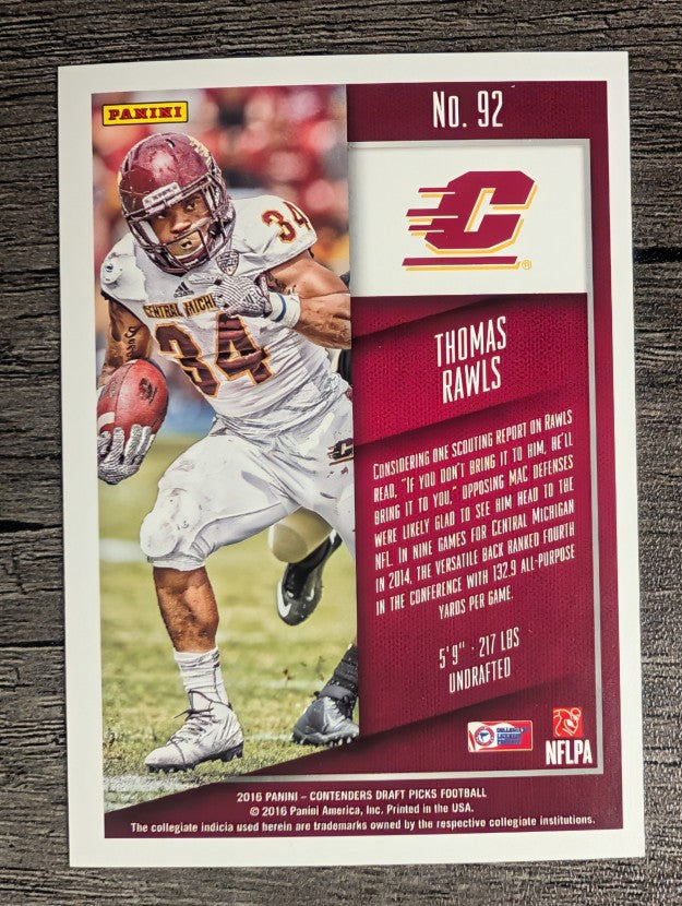 2016 Panini Contenders Draft Picks #92 Thomas Rawls