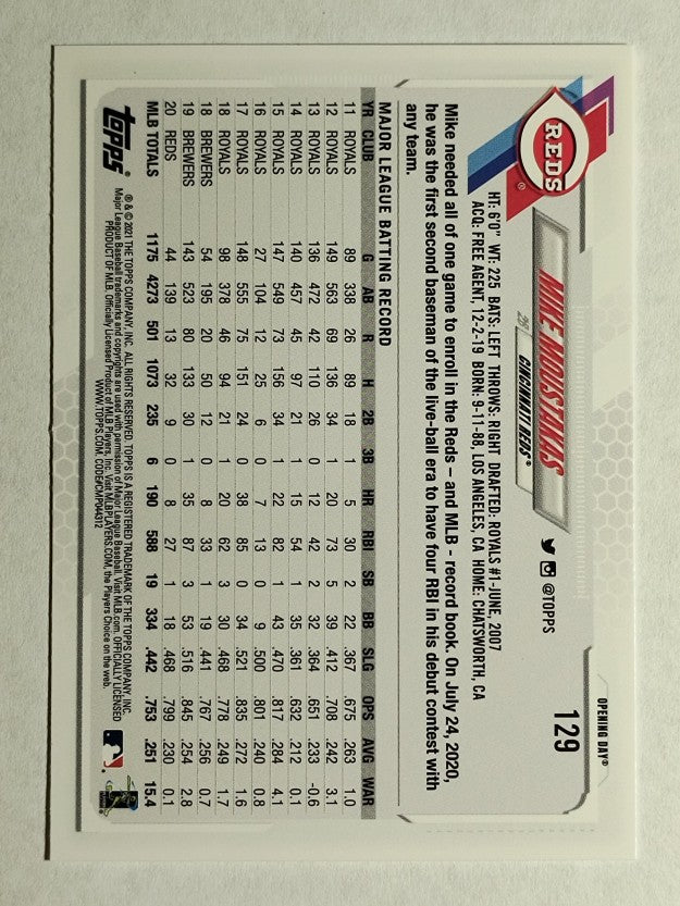 2021 Topps Opening Day #129 Mike Moustakas