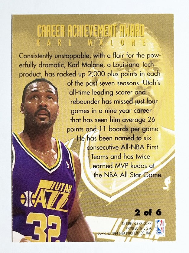 1994-95 Fleer Career Achievement #2 Karl Malone