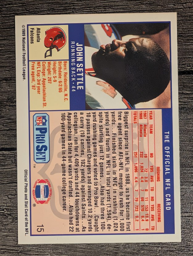1989 Pro Set #15 John Settle RC