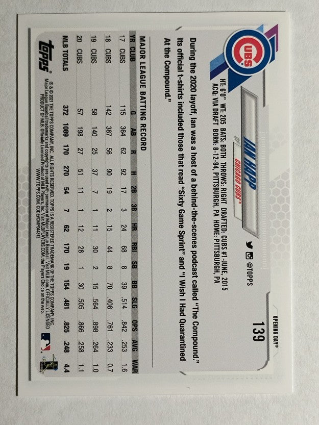 2021 Topps Opening Day #139 Ian Happ