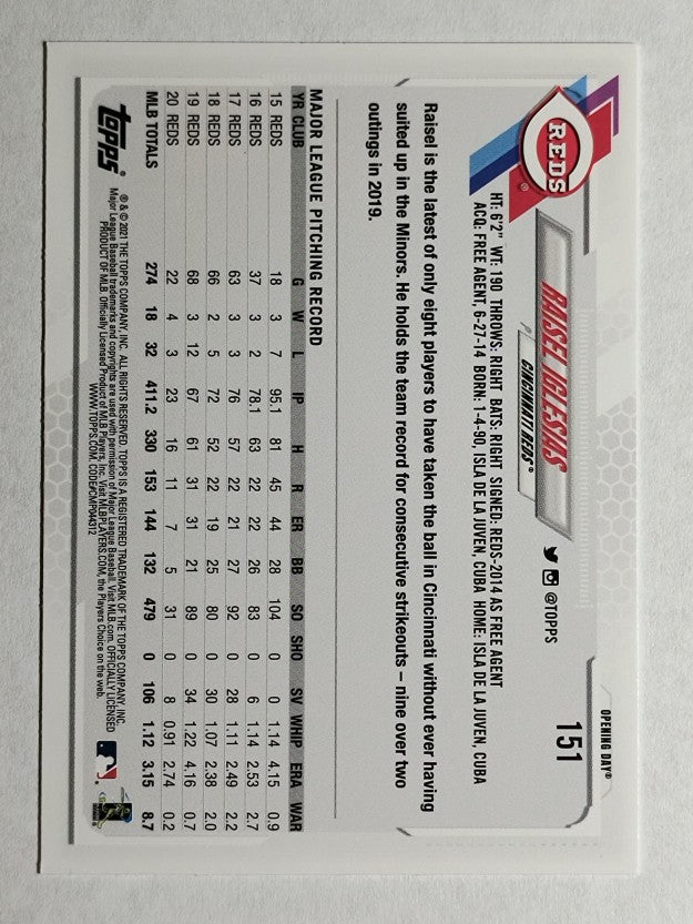 2021 Topps Opening Day #151 Raisel Iglesias