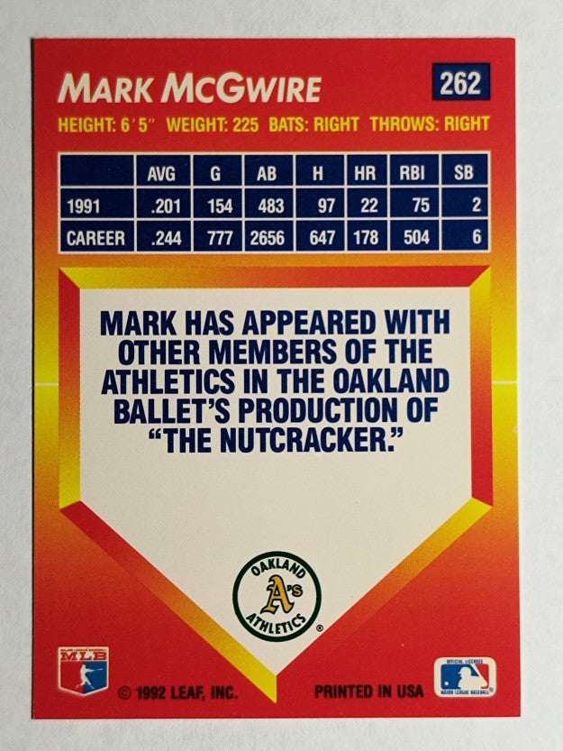 1992 Triple Play #262 Mark McGwire