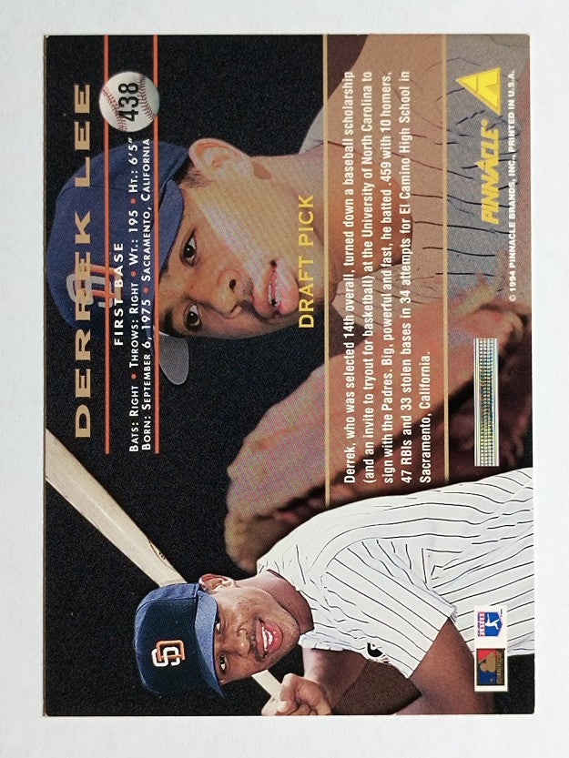 1994 Pinnacle #438 Derrek Lee RC