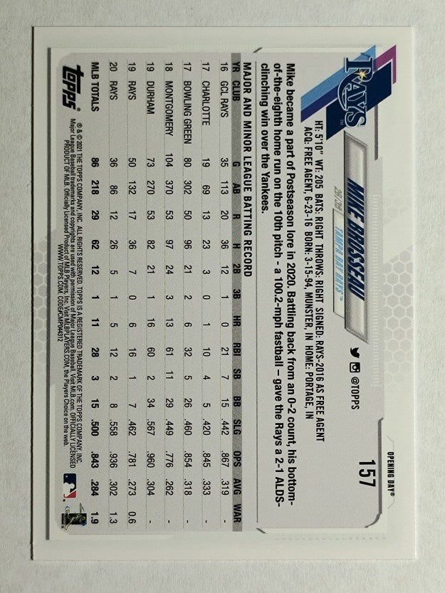2021 Topps Opening Day #157 Mike Brosseau