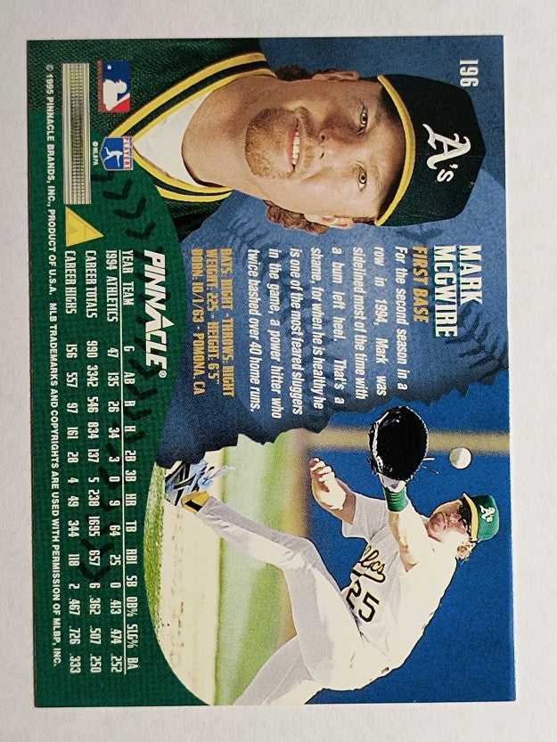 1995 Pinnacle #196 Mark McGwire