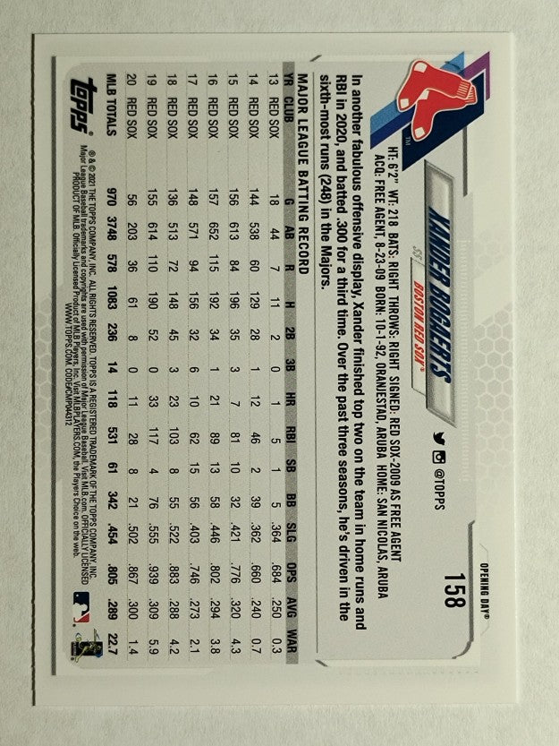 2021 Topps Opening Day #158 Xander Bogaerts