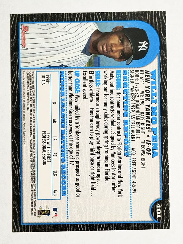 1999 Bowman #401 Willi Mo Pena RC