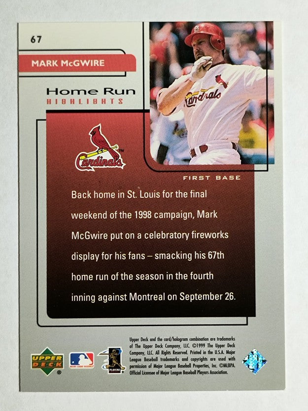1999 Upper Deck Challengers for 70 #67 Mark McGwire HRH