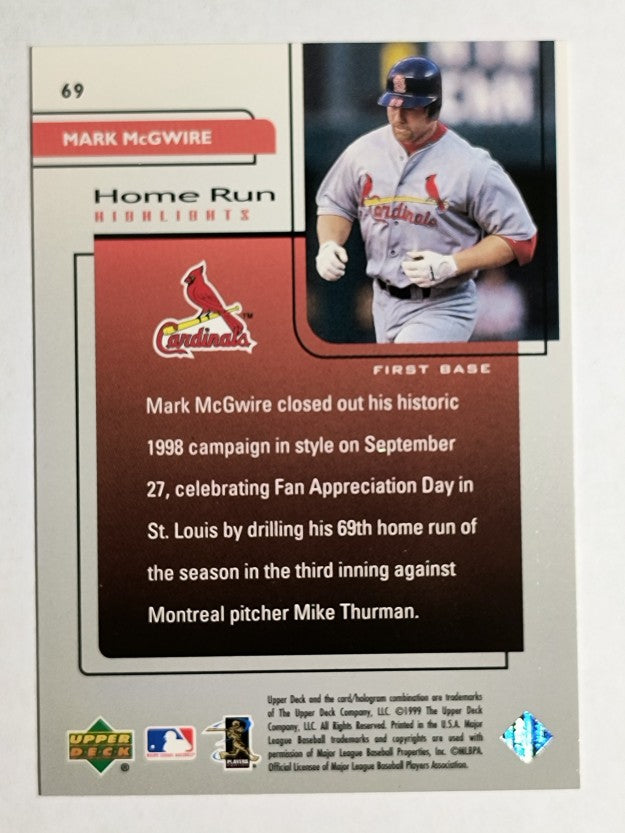 1999 Upper Deck Challengers for 70 #69 Mark McGwire HRH