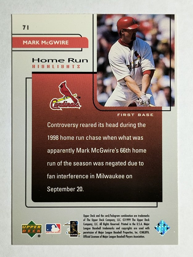 1999 Upper Deck Challengers for 70 #71 Mark McGwire HRH