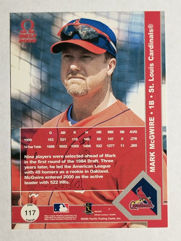 2000 Pacific Omega #117 Mark McGwire