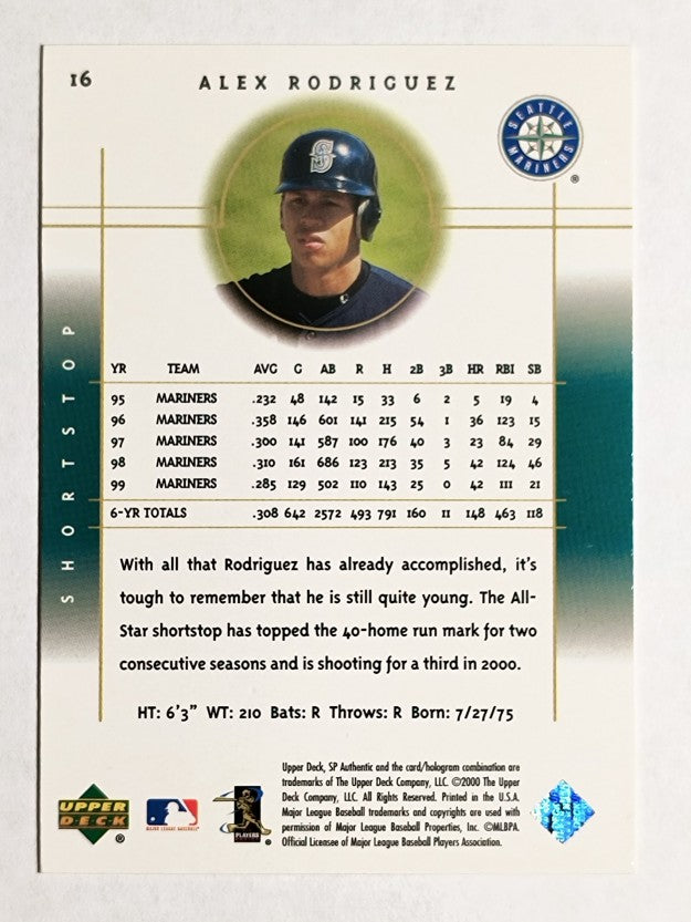 2000 SP Authentic #16 Alex Rodriguez