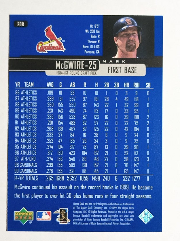 2000 Upper Deck #208 Mark McGwire