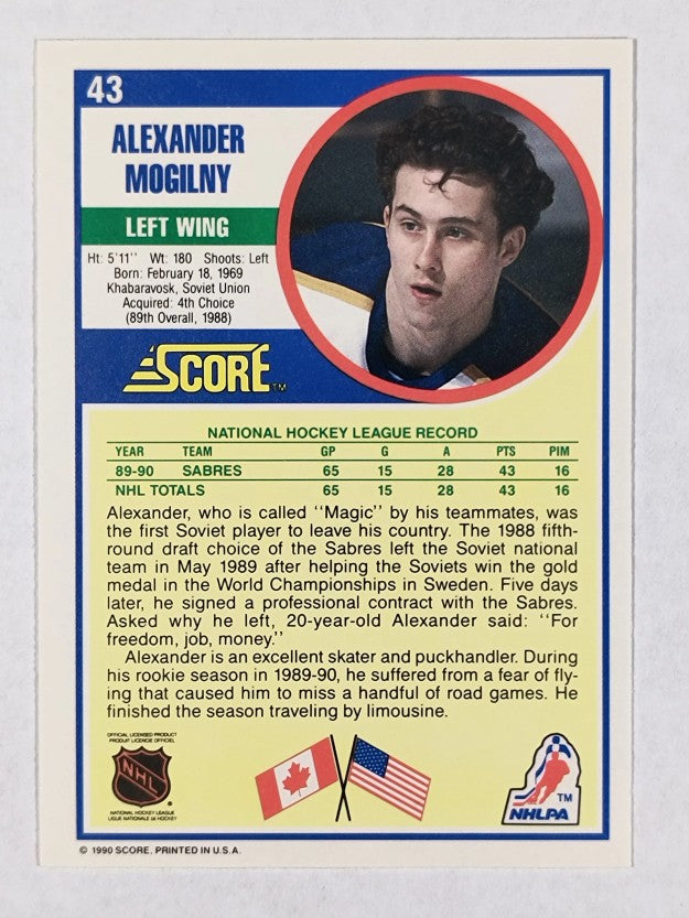 1990-91 Score #43 Alexander Mogilny RC