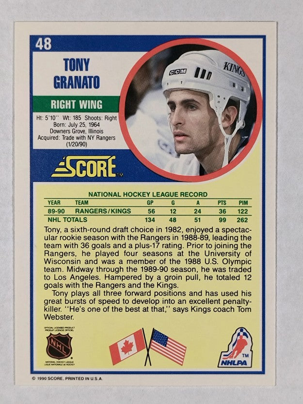 1990-91 Score #48 Tony Granato